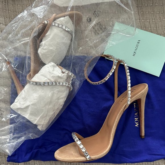 Aquazzura Very Vera Sandal 105 Crystal EUR38.5 US7.5 - Picture 1 of 10